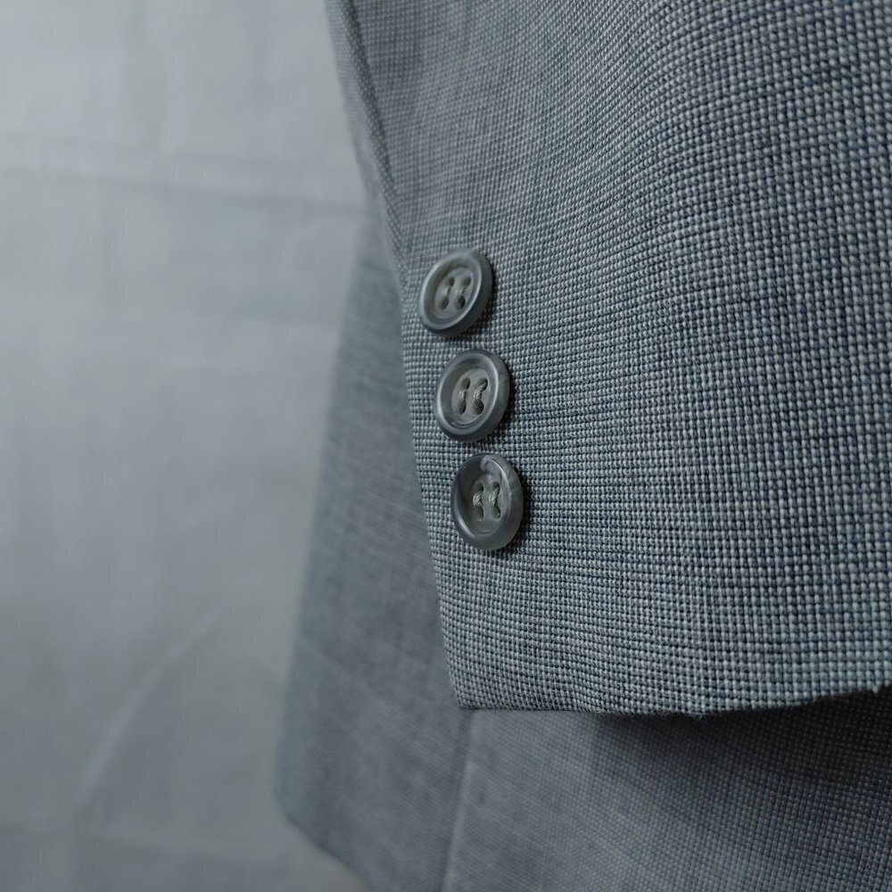 Dominick's Tailors Custom Made 39R 3 Button Gray Birdseye Suit Blazer Sp… - Picture 5 of 12